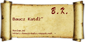 Baucz Kató névjegykártya